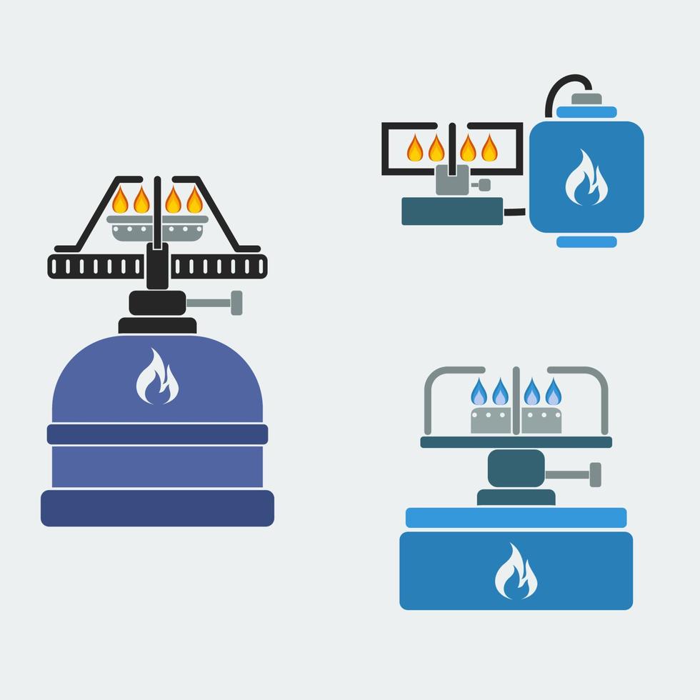 estufas de camping editables ilustración vectorial en estilo plano para senderismo y diseño relacionado con la cocina natural vector