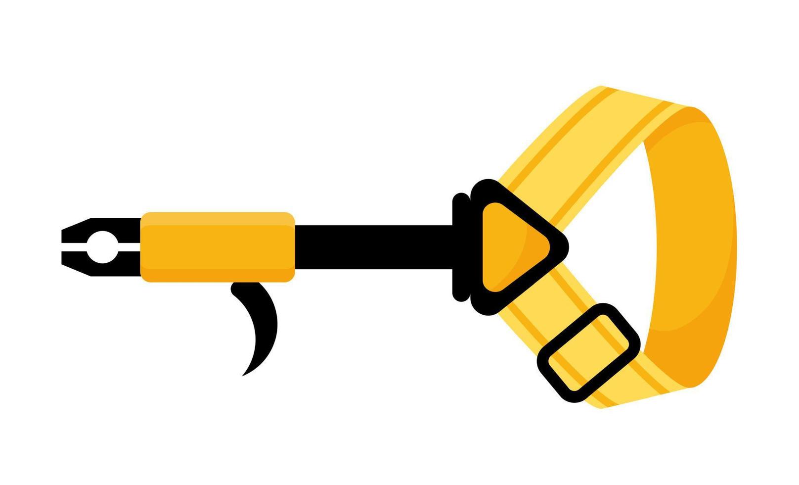 Yellow bow Release. Archery sport equipment. Summer games. vector