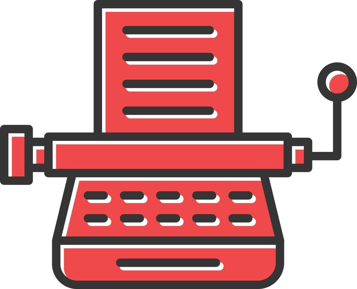 Typewriter Filled Icon vector