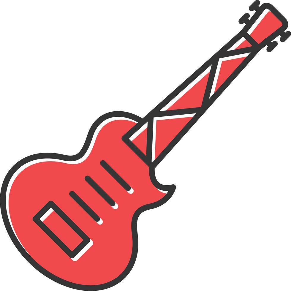 Electric Guitar Filled Retro vector