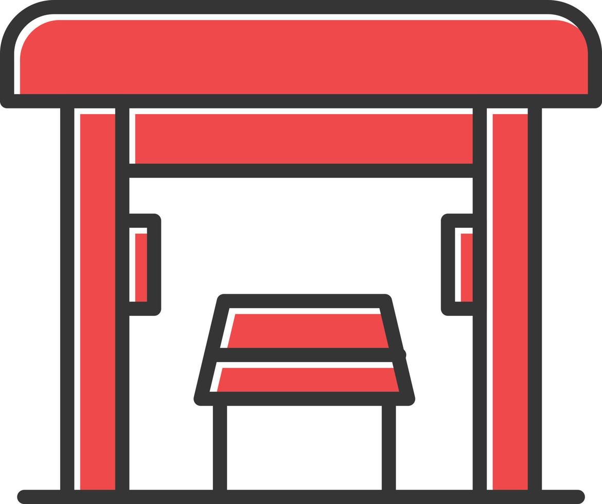 Bus Stop Filled Retro vector