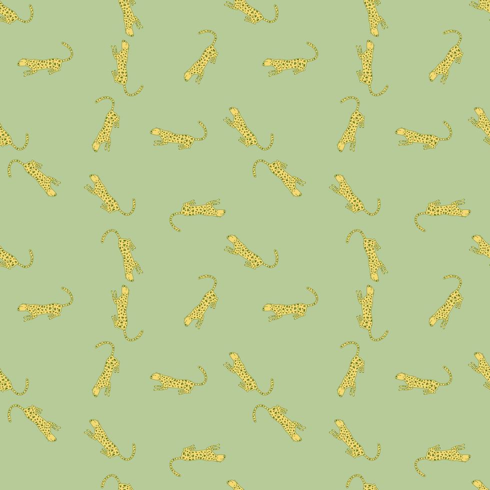 garabato, guepardo, seamless, patrón. Fondo de pantalla sin fin de leopardo lindo dibujado a mano. fondo de animales salvajes vector