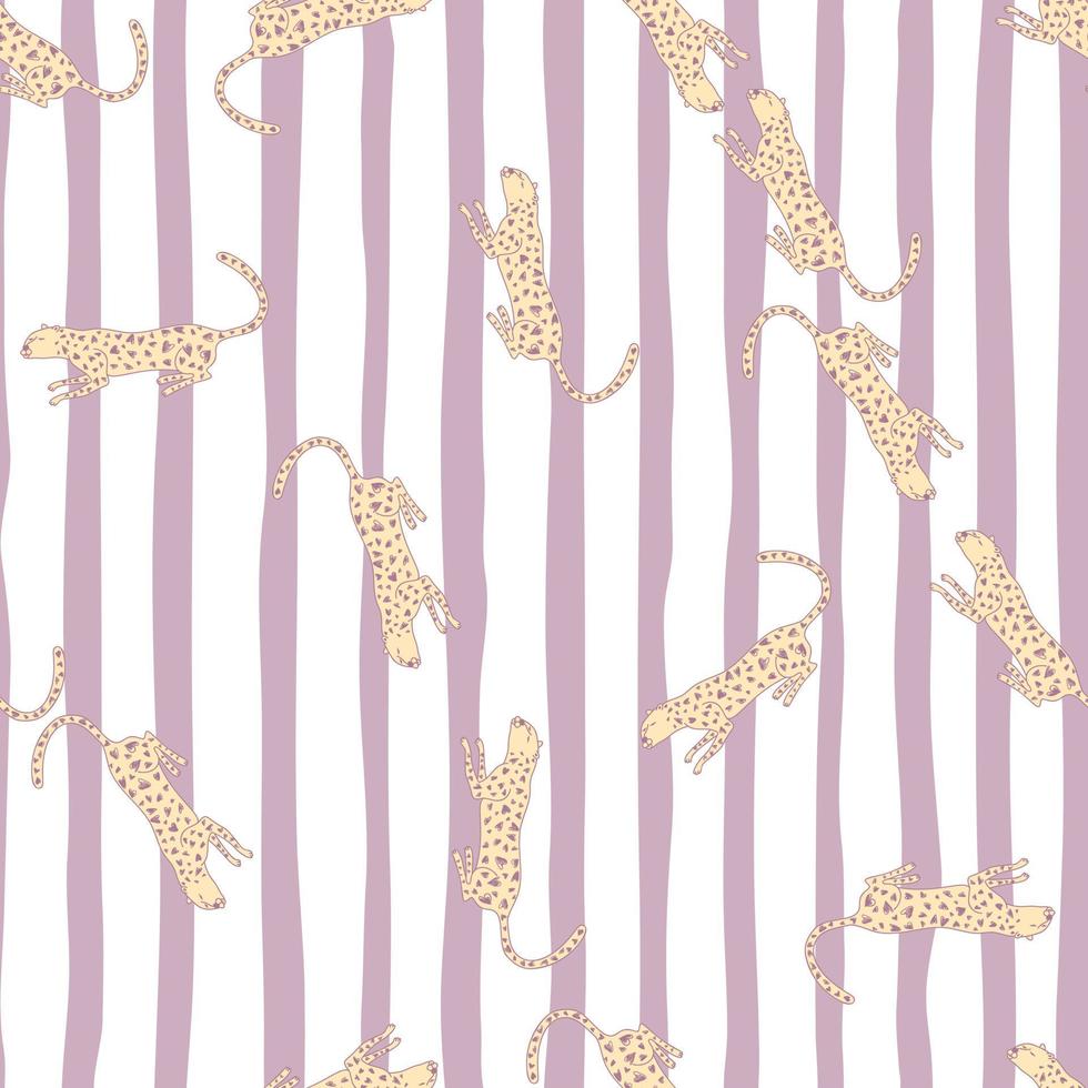 garabato, guepardo, seamless, patrón. Fondo de pantalla sin fin de leopardo lindo dibujado a mano. fondo de animales salvajes. vector