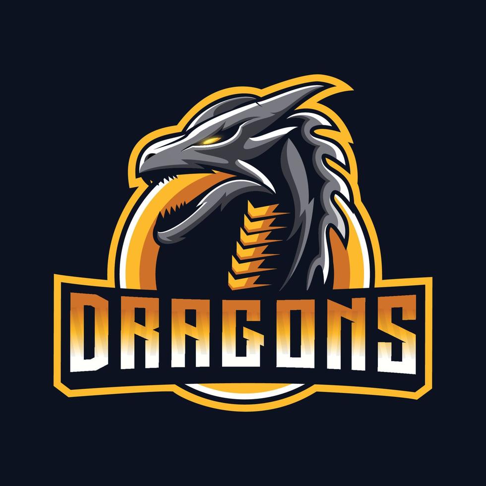 Dragons mascot logo good use for symbol identity emblem badge and more vector