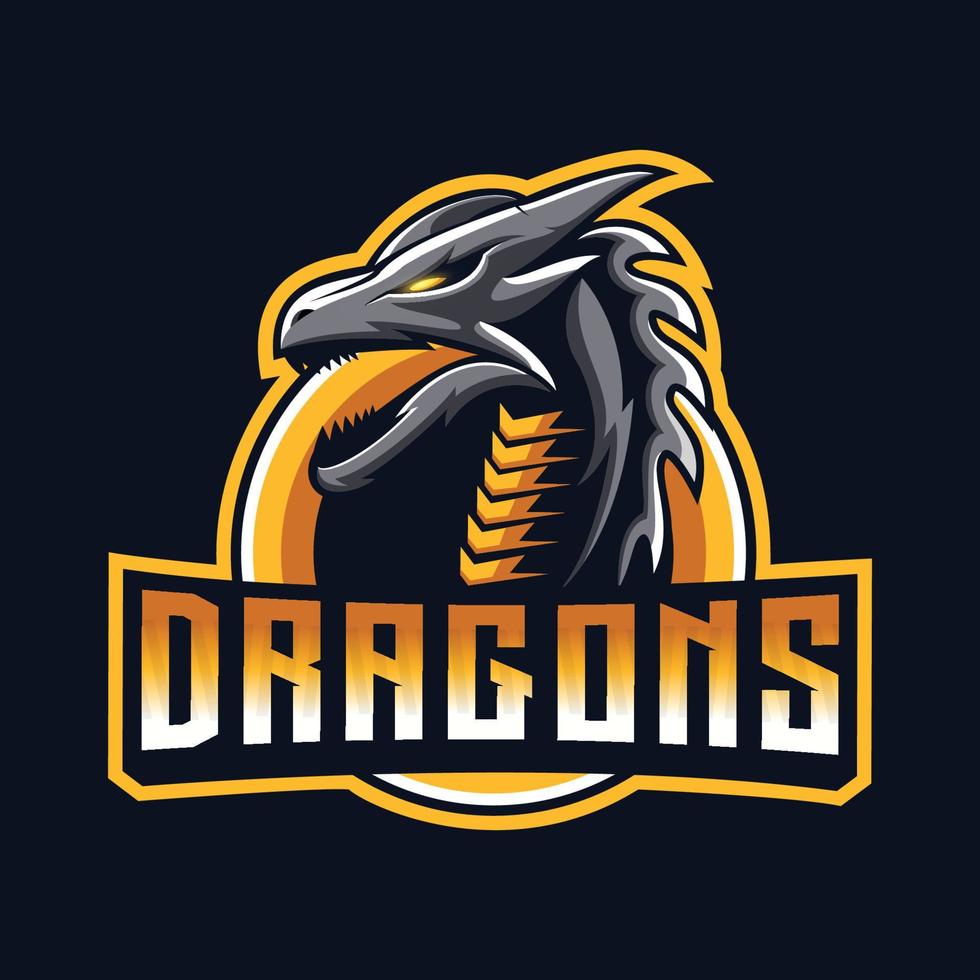 logotipo de la mascota de los dragones buen uso para la insignia del emblema de identidad del símbolo y más vector