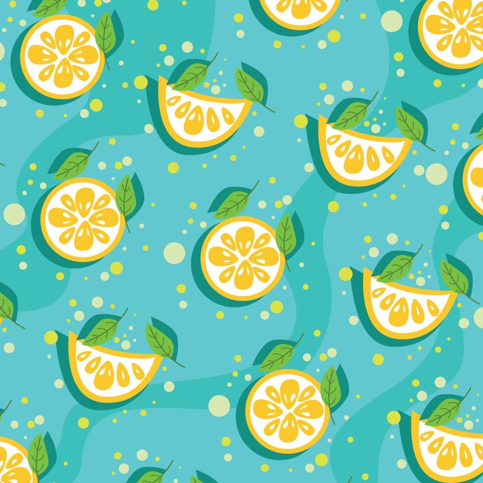 Orange slice seamless pattern. Organic healthy fruit background. fresh fruit vector