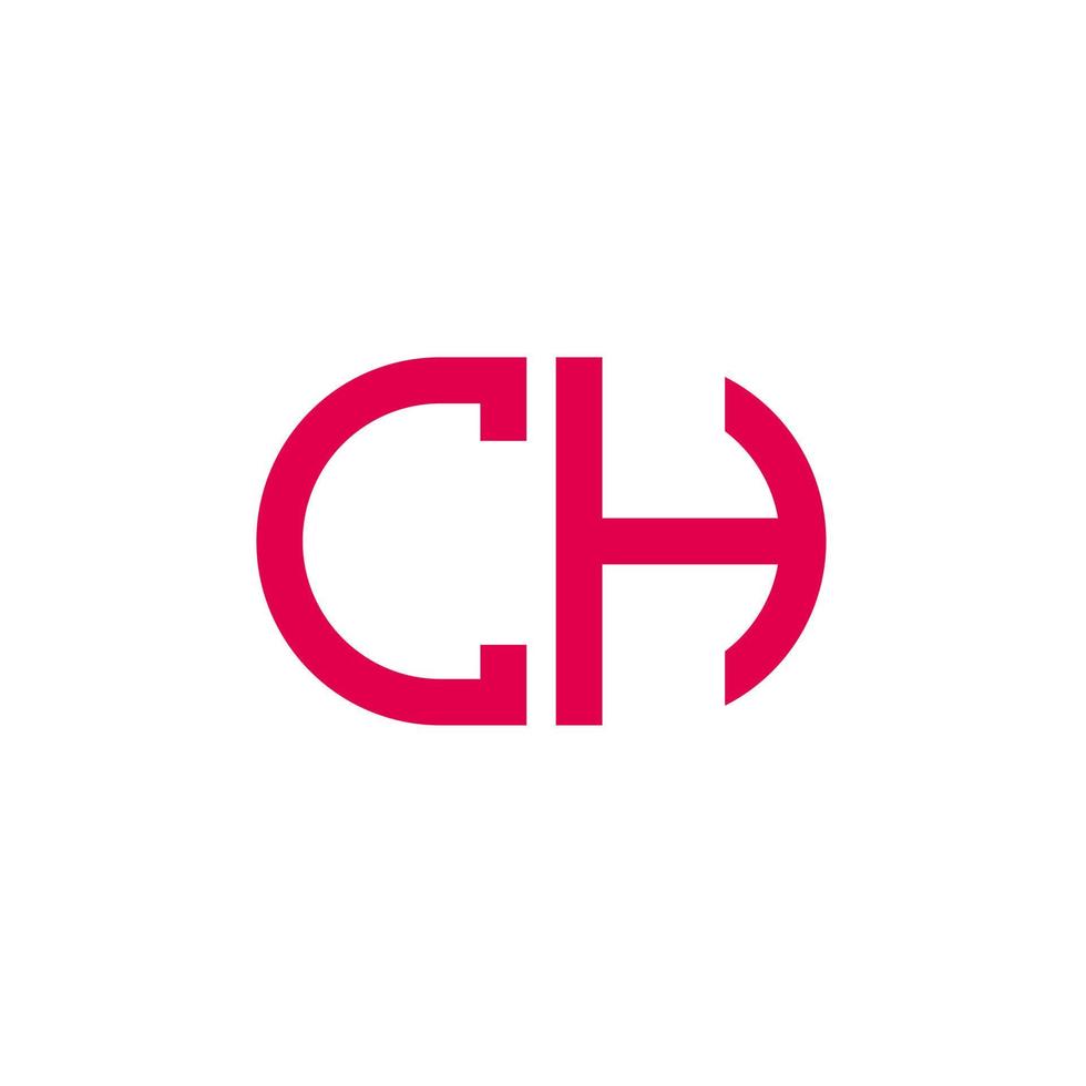 Diseño creativo del logotipo de la letra ch con gráfico vectorial vector