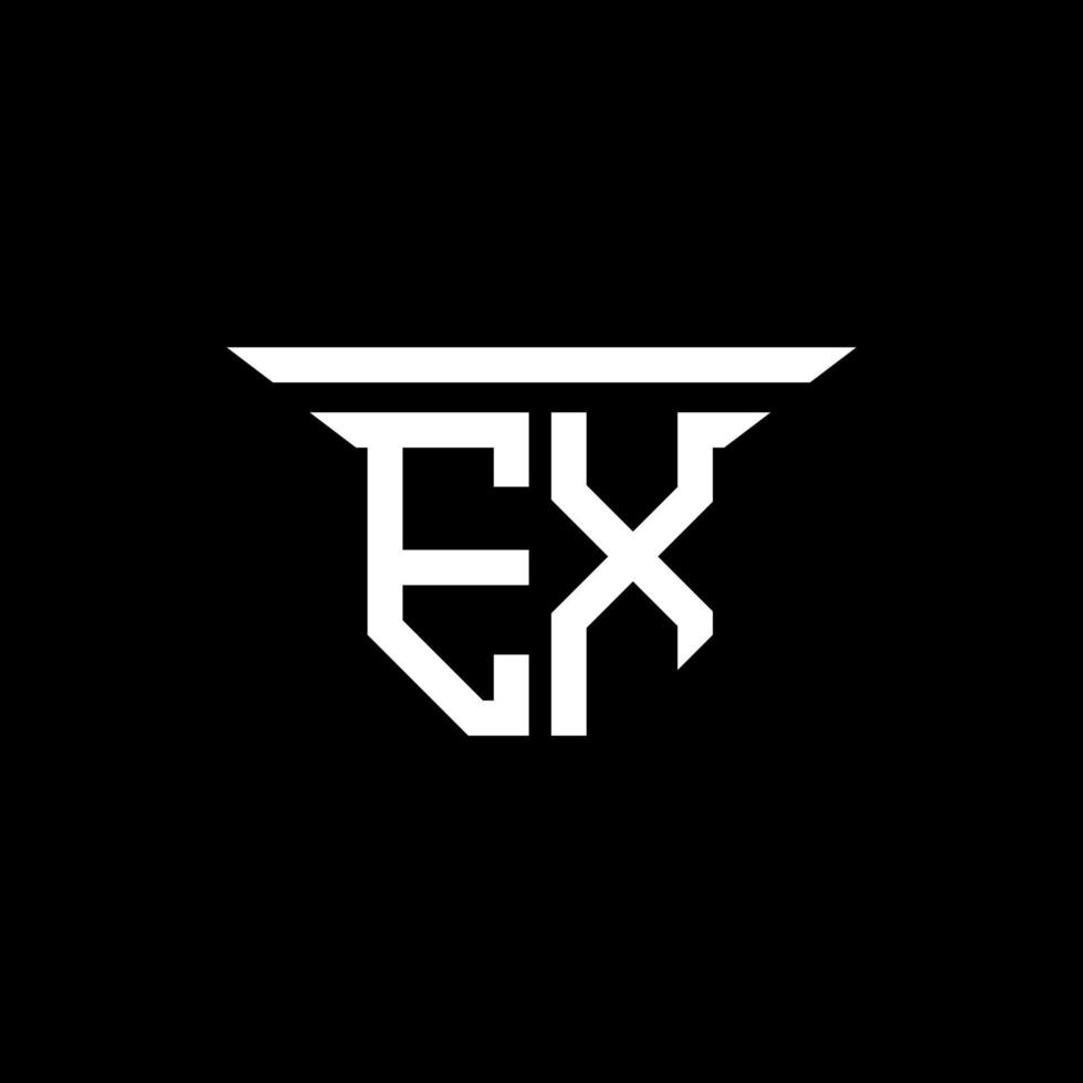 diseño creativo del logotipo de la letra ex con gráfico vectorial vector
