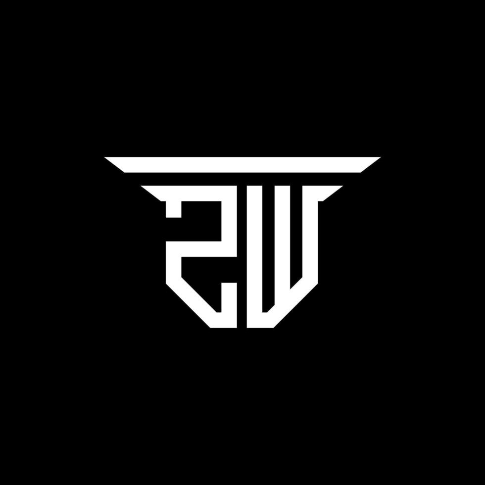 diseño creativo del logotipo de la letra zw con gráfico vectorial vector