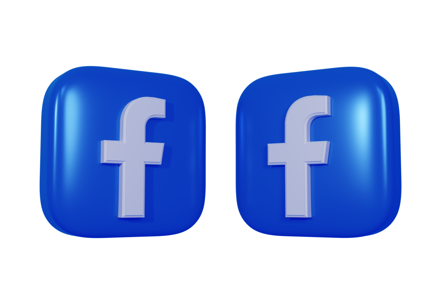 icono de renderizado 3d de facebook brillante png