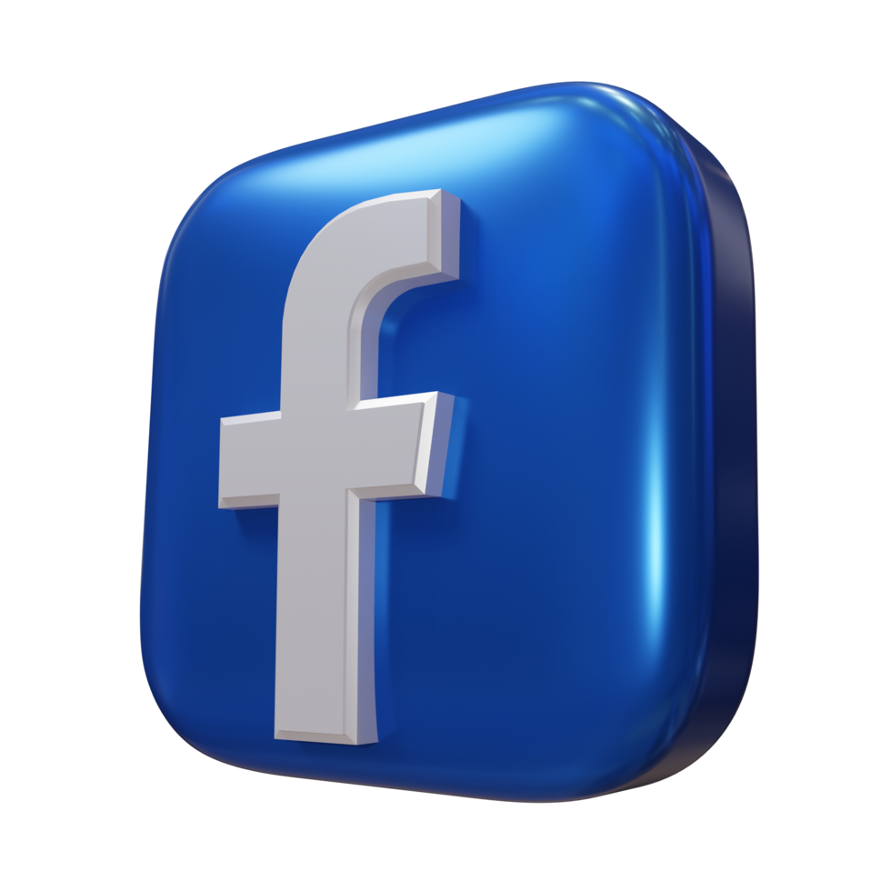 Glossy Facebook 3D Render Icon png