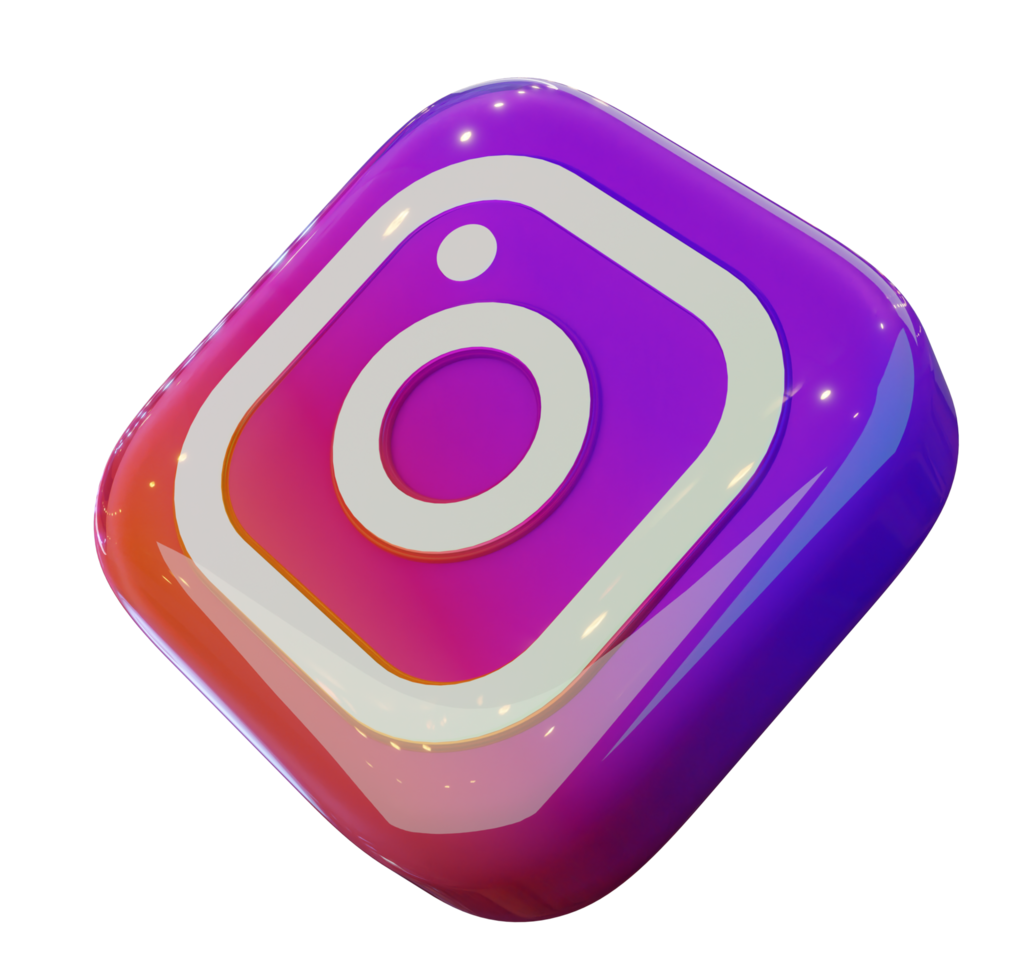 Glossy Instagram 3D Render Icon png