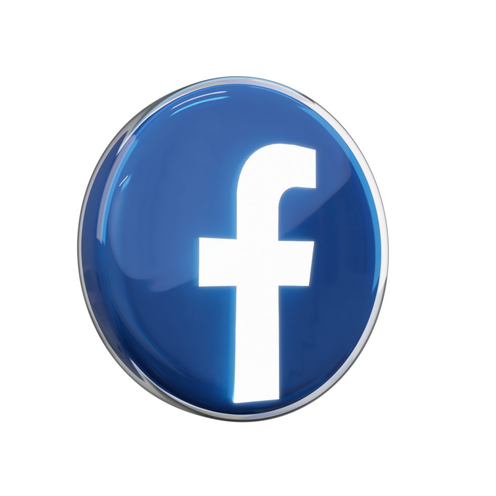 icono de renderizado 3d de facebook brillante png