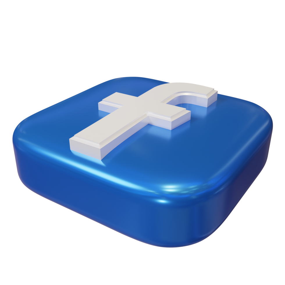 Glossy Facebook 3D Render Icon png