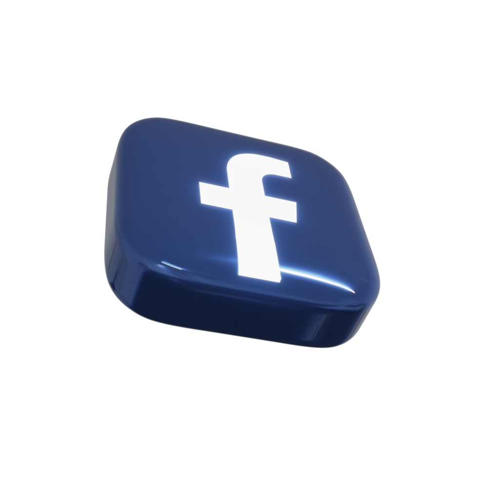 Glossy Facebook 3D Render Icon png