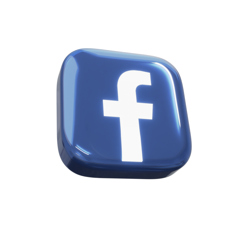 Glossy Facebook 3D Render Icon png