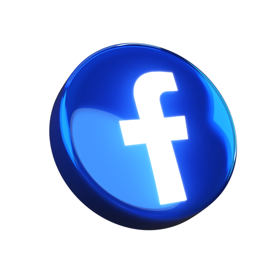 Glossy Facebook 3D Render Icon png