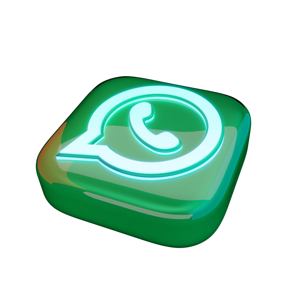 ícone brilhante do whatsapp 3d png