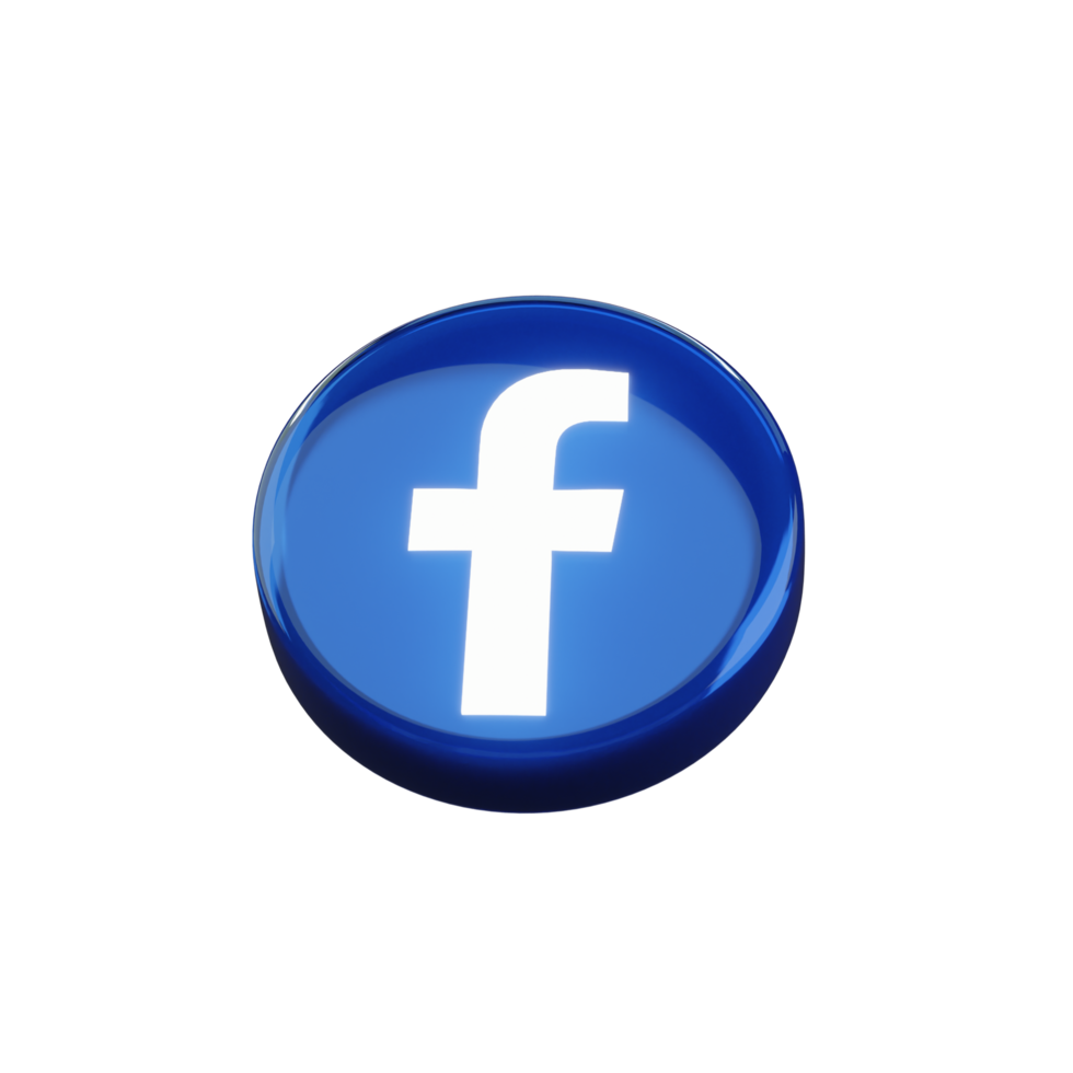 icona di rendering 3d di facebook lucido png