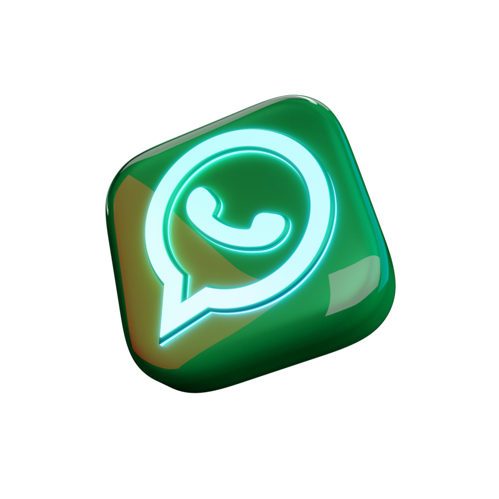 ícone brilhante do whatsapp 3d png