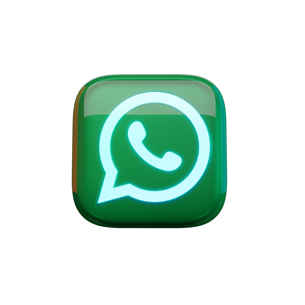 ícone brilhante do whatsapp 3d png