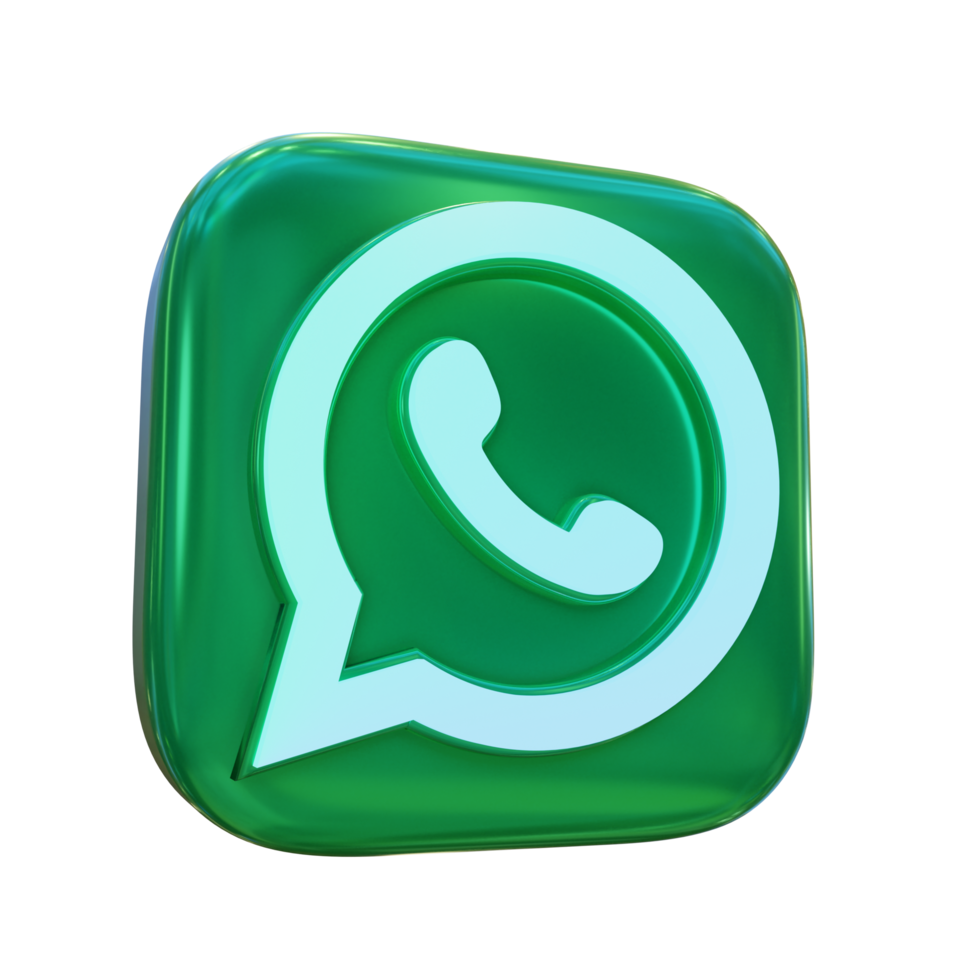 rendering 3d di whatsapp lucido png