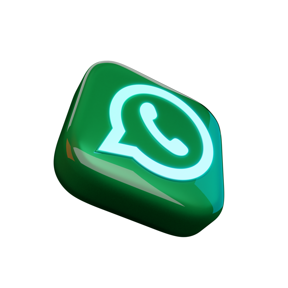 glänzendes whatsapp 3d-symbol png