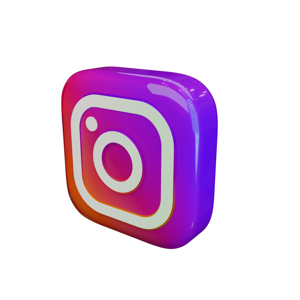 ícone de renderização 3d do instagram brilhante png