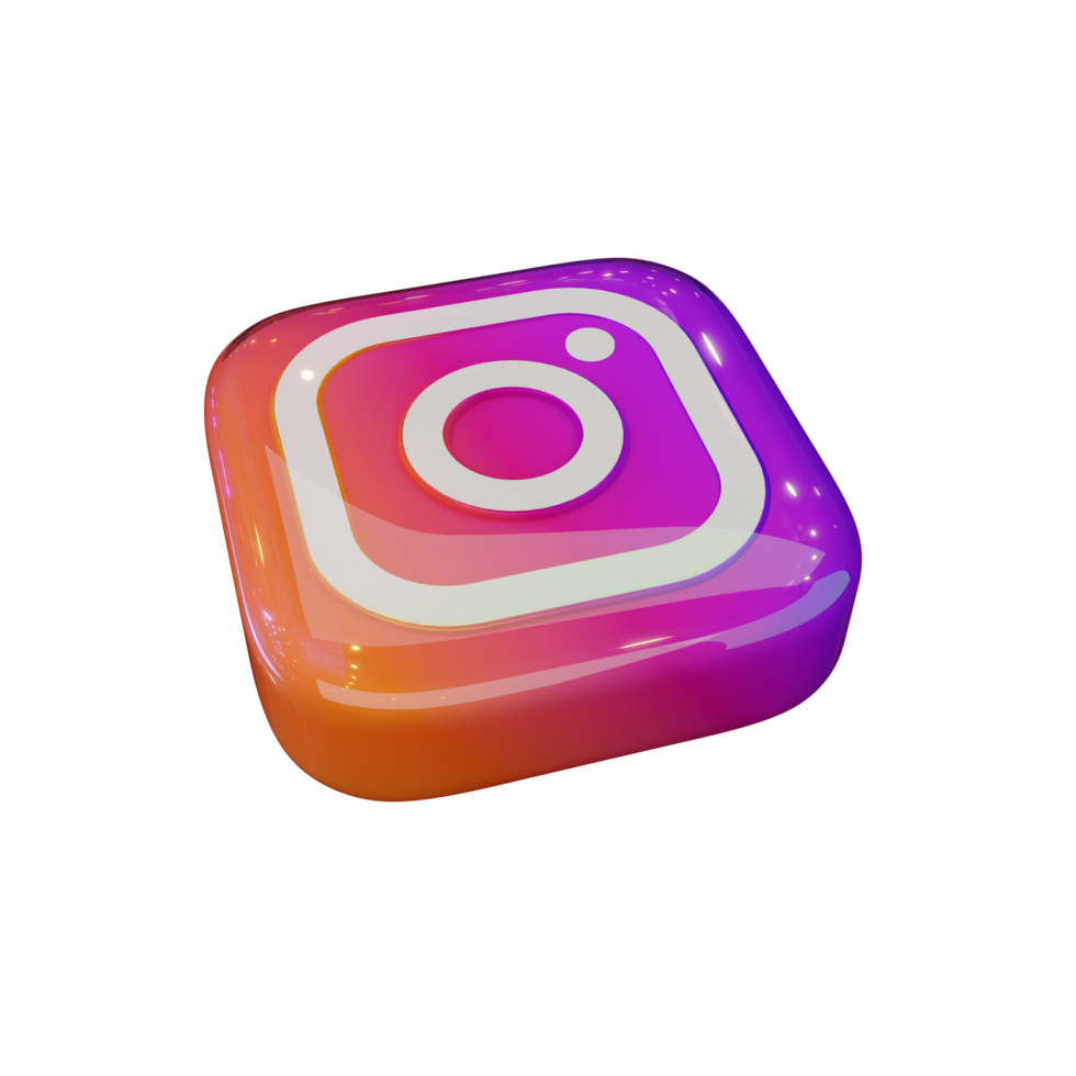 icône de rendu 3d instagram brillant png