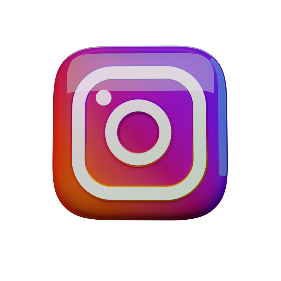 Glossy Instagram 3D Render Icon png