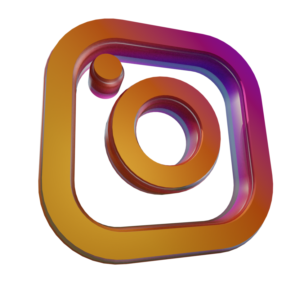 ícone de renderização 3d do instagram brilhante png