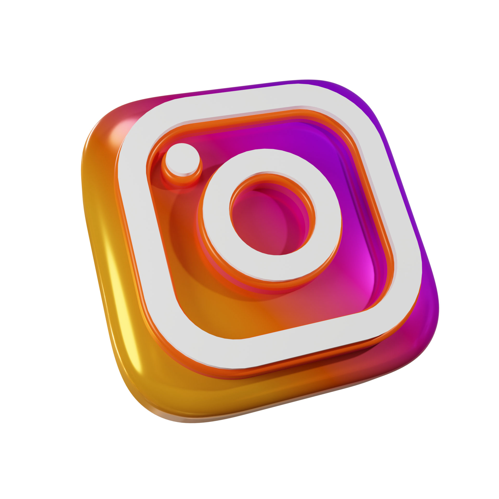 Glossy Instagram 3D Render Icon 9673723 PNG