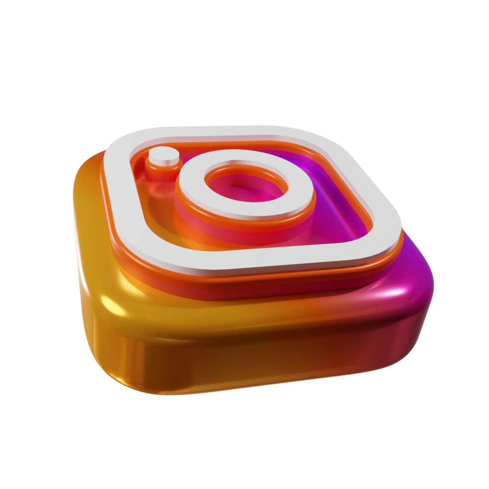 icono de renderizado 3d de instagram brillante png