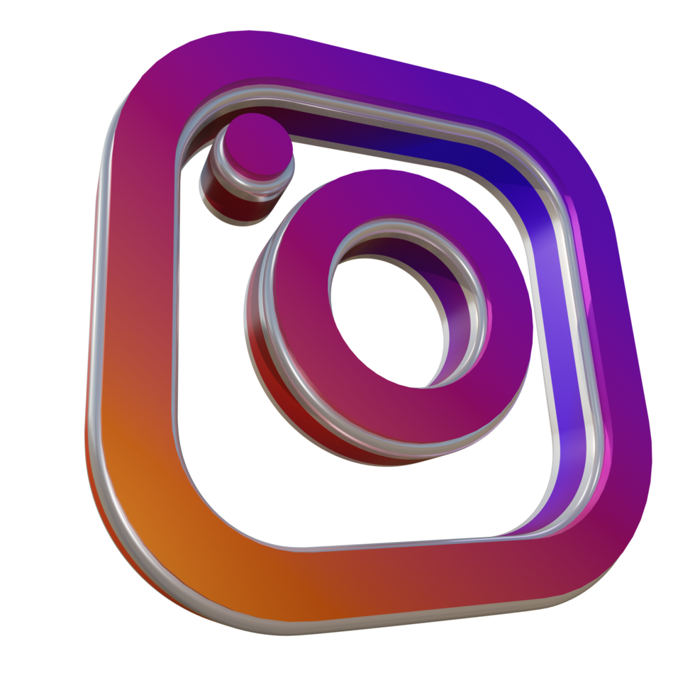 ícone de renderização 3d do instagram brilhante png