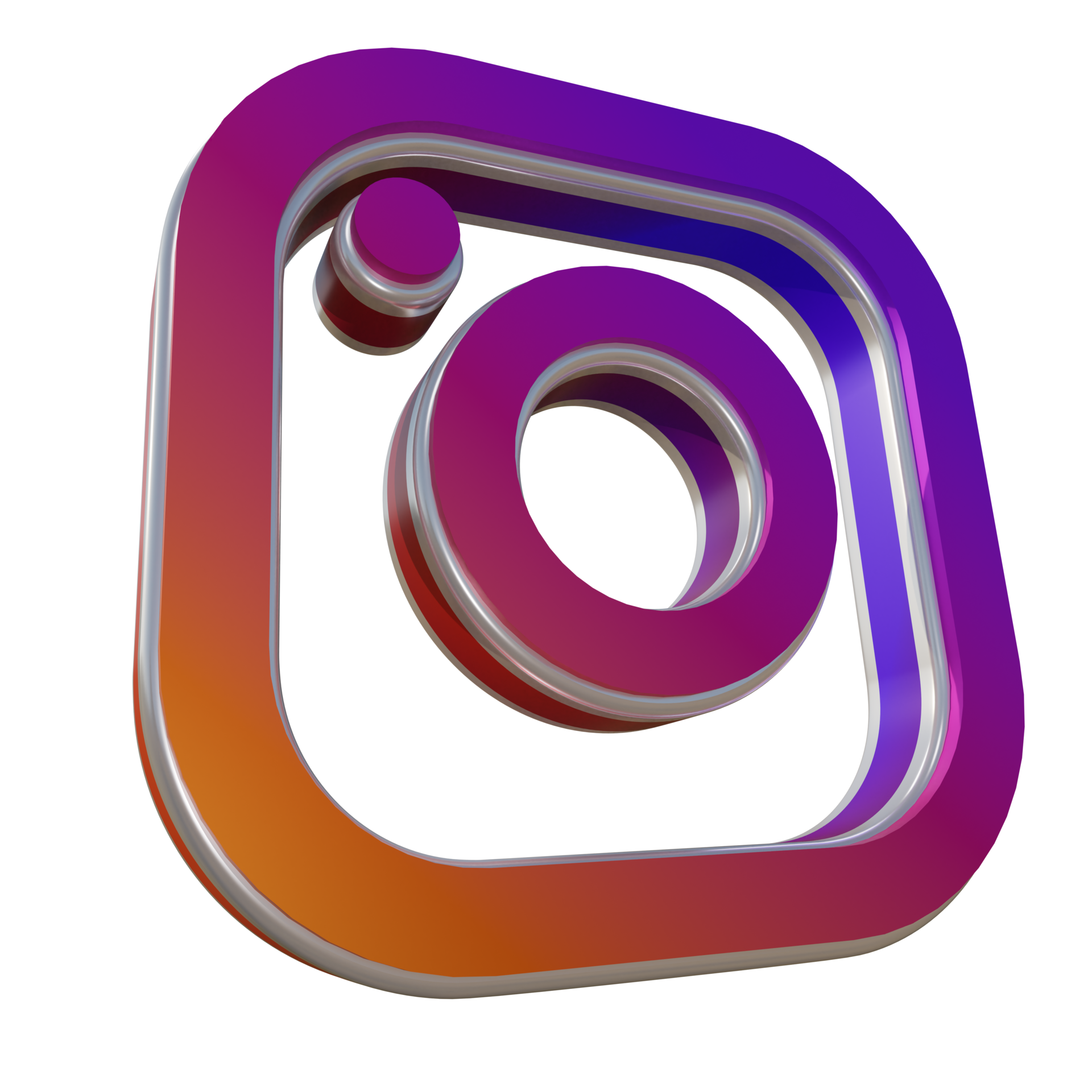 Glossy Instagram 3D Render Icon 9673723 PNG
