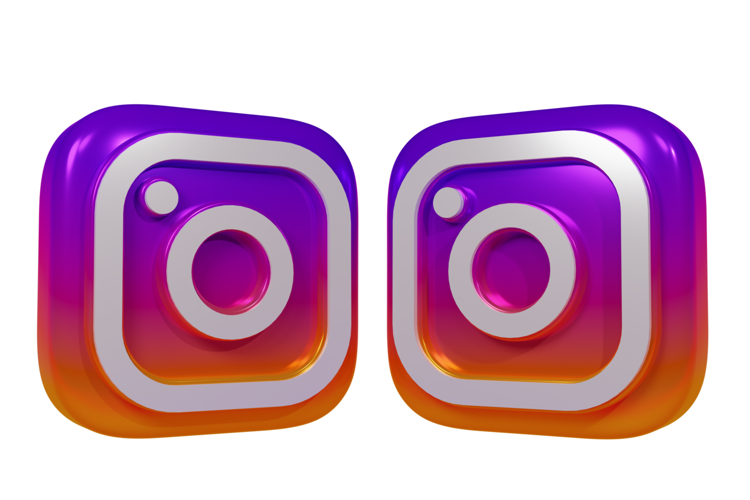 ícone de renderização 3d do instagram brilhante png