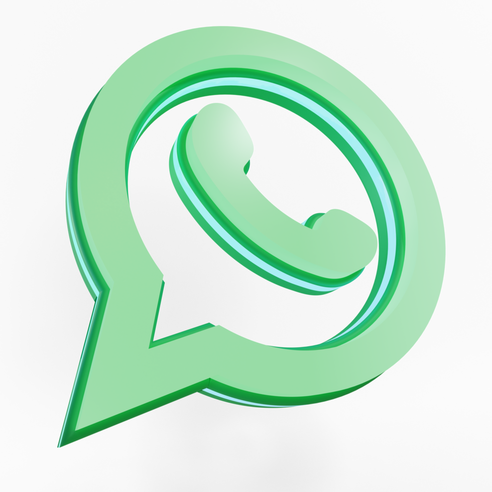 glänsande whatsapp 3d-rendering png