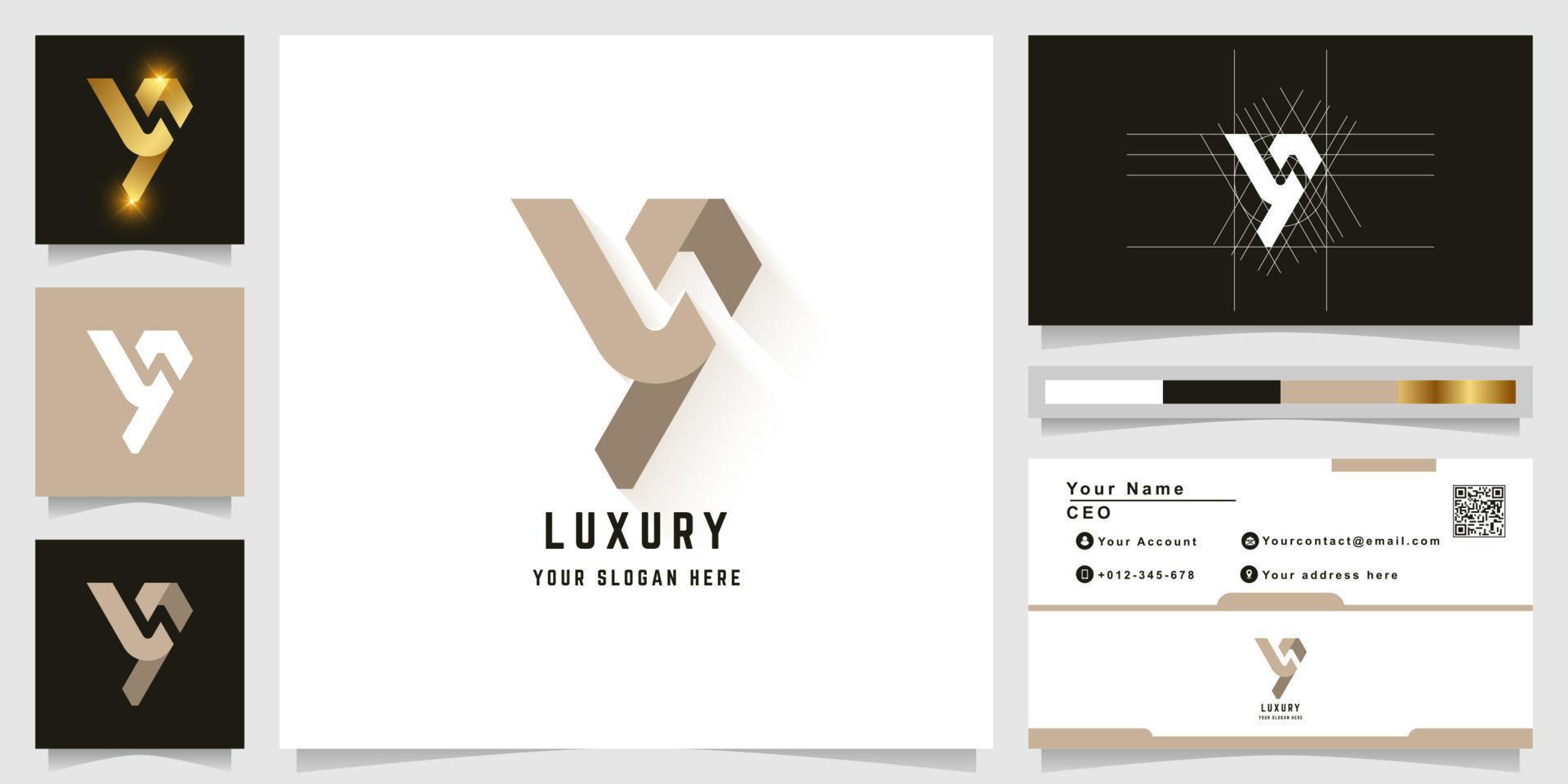 Letter Y or YN monogram logo with business card design vector