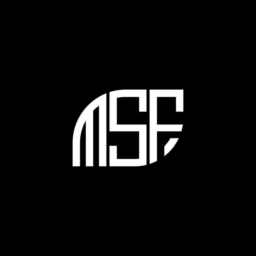 msf letter design.msf letter logo design sobre fondo negro. concepto de logotipo de letra de iniciales creativas msf. msf letter design.msf letter logo design sobre fondo negro. metro vector