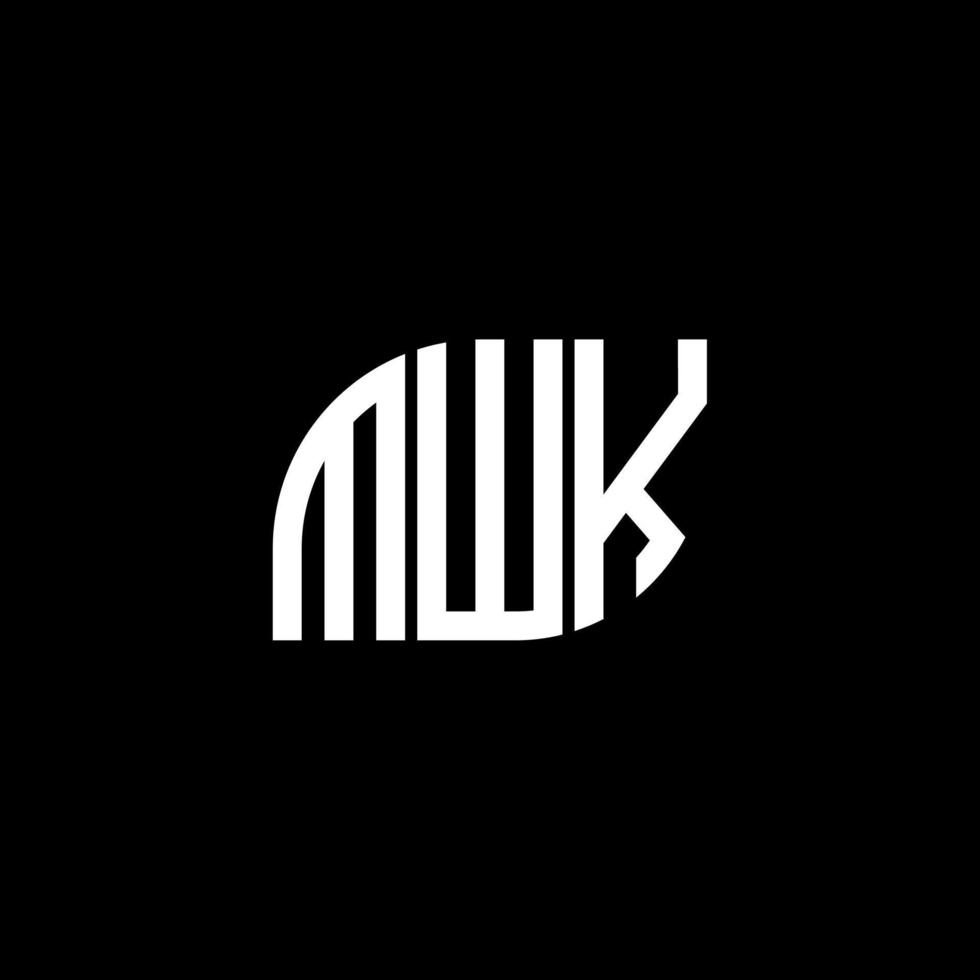 mwk letter design.mwk letter logo design sobre fondo negro. concepto de logotipo de letra de iniciales creativas mwk. mwk letter design.mwk letter logo design sobre fondo negro. metro vector