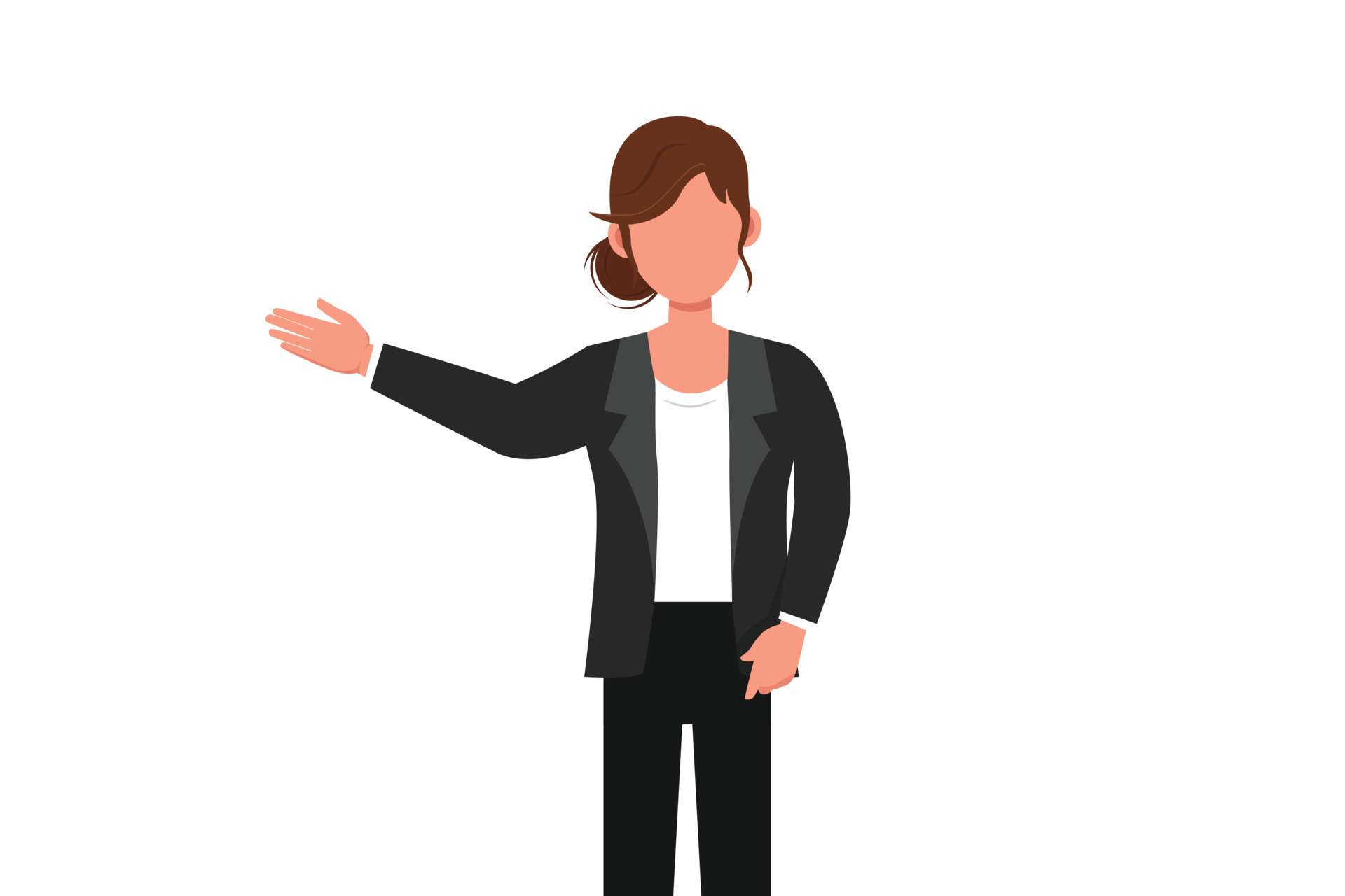 Business flat drawing beautiful businesswoman in formal blazer presenting something. Young female manager showing something or presenting project. Cartoon draw graphic design vector illustration 9674049 Vector Art at Vecteezy Business flat drawing beautiful businesswoman in formal blazer presenting something. Young female manager showing something or presenting project. Cartoon draw graphic design vector illustration 9674049 Vector Art at Vecteezy