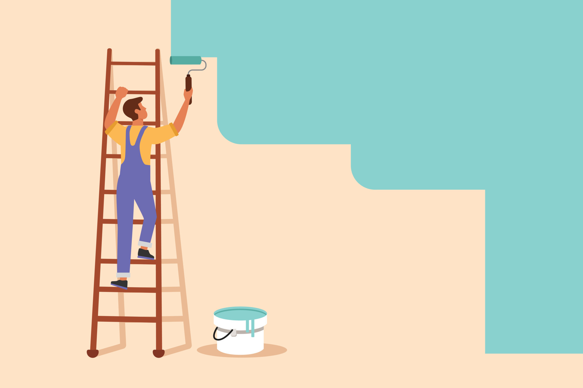 Wall Painter At Work