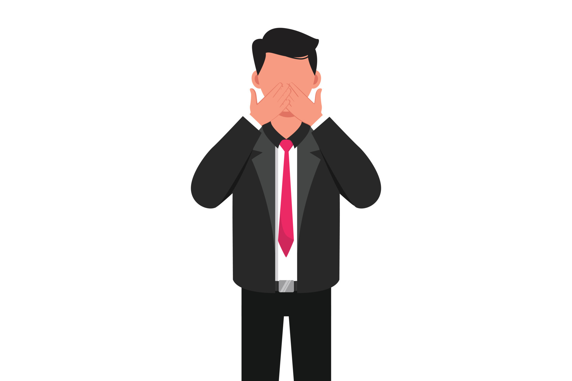 Premium Vector  Businessman standing making be quiet