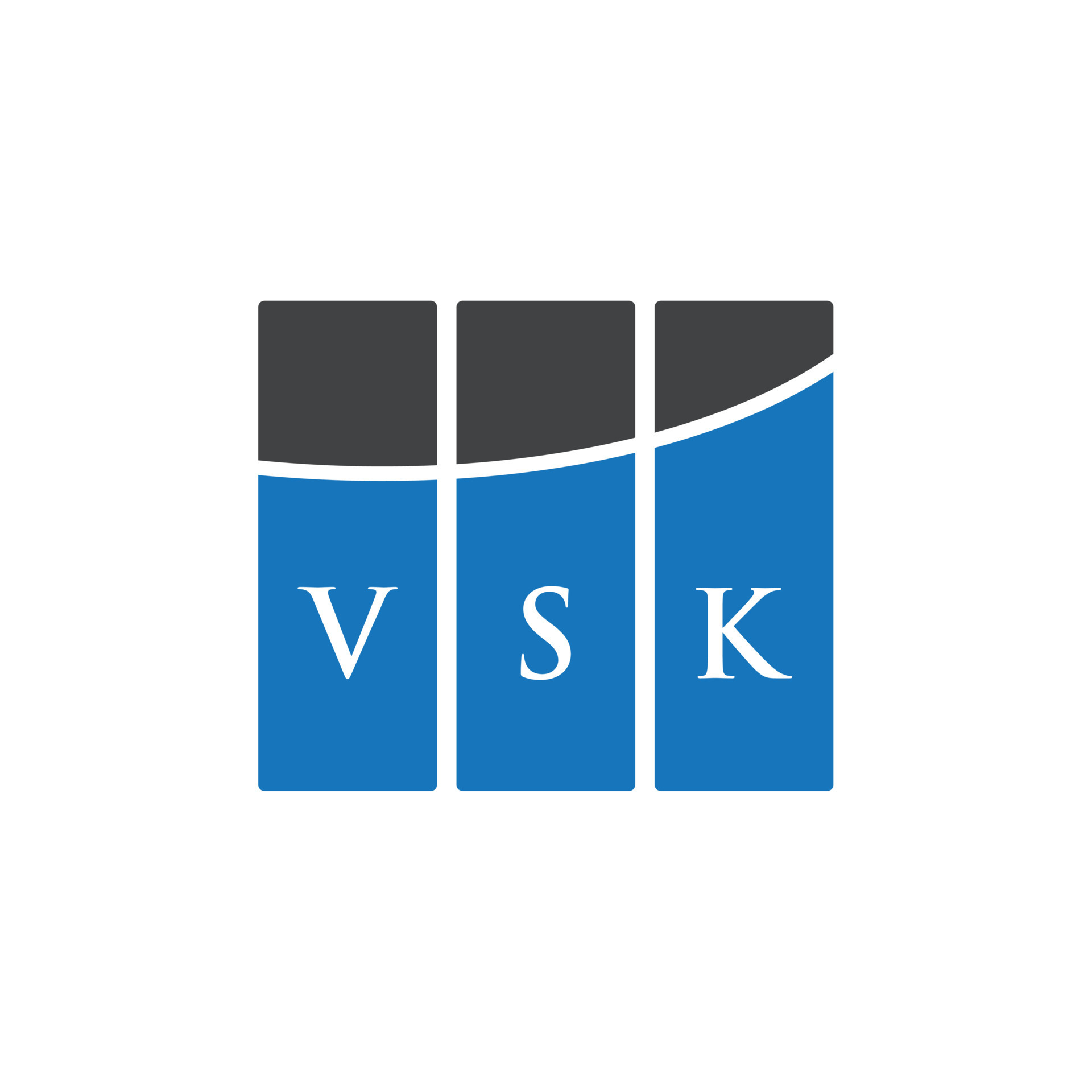 VSK letter logo design on WHITE background. VSK creative initials ...