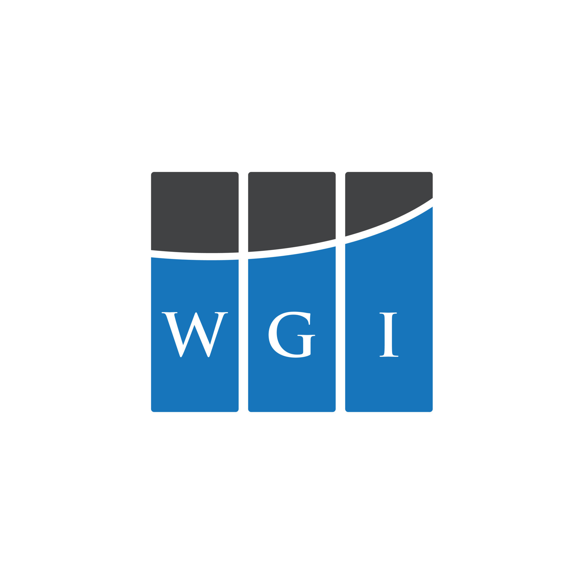 WGI letter logo design on WHITE background. WGI creative initials