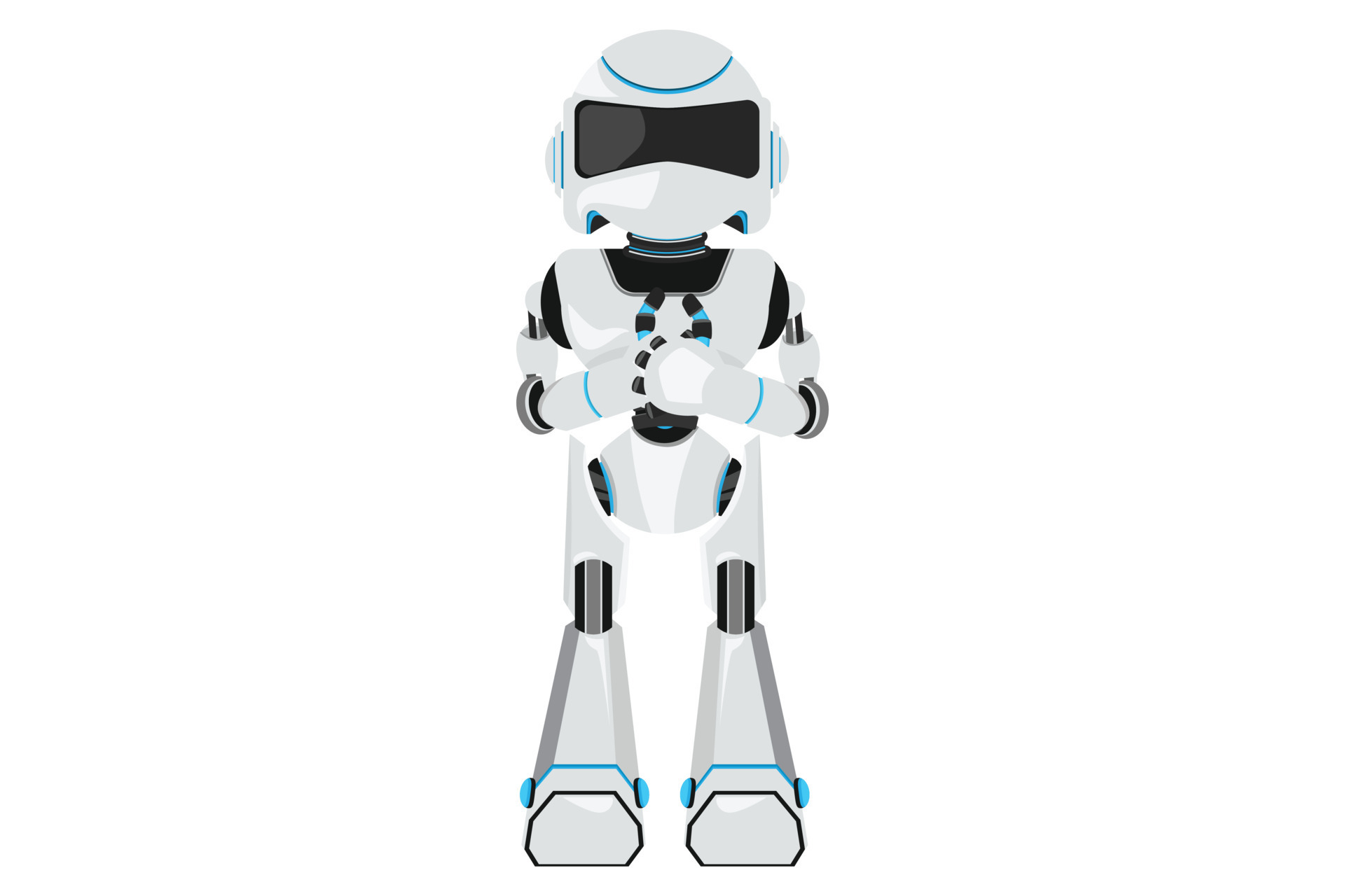 Business design drawing robot with two thumbs up gesture. Deal, like, agree, approve, accept. technology. Artificial intelligence and machine learning. Flat cartoon style vector illustration 9674475 Vector Art at Vecteezy