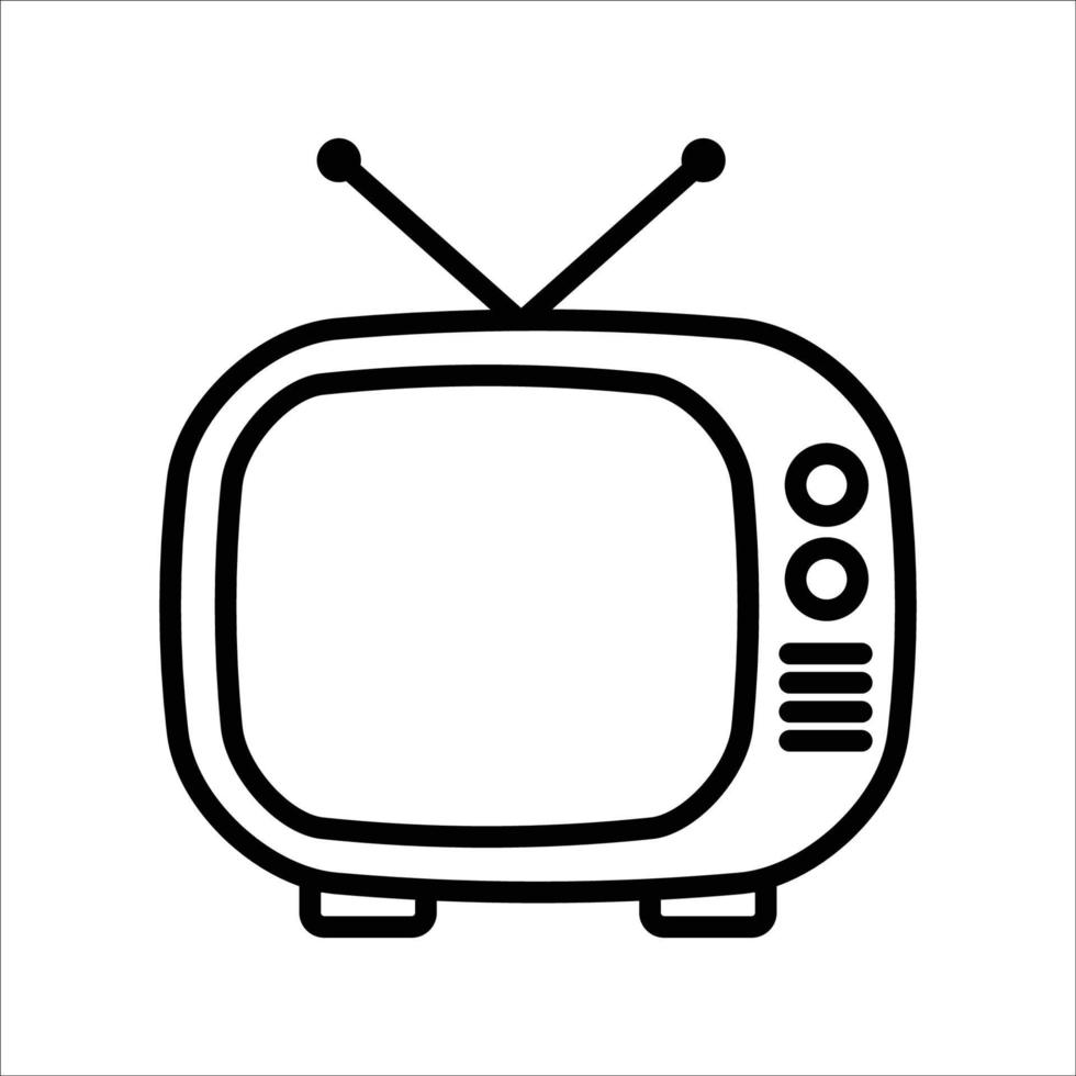 plantilla de diseño de vector de icono de televisión simple y limpio