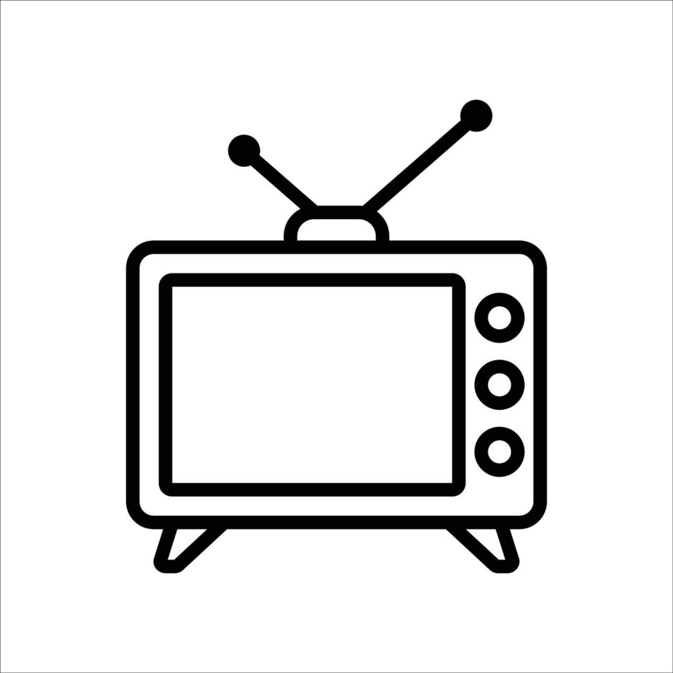 plantilla de diseño de vector de icono de televisión simple y limpio