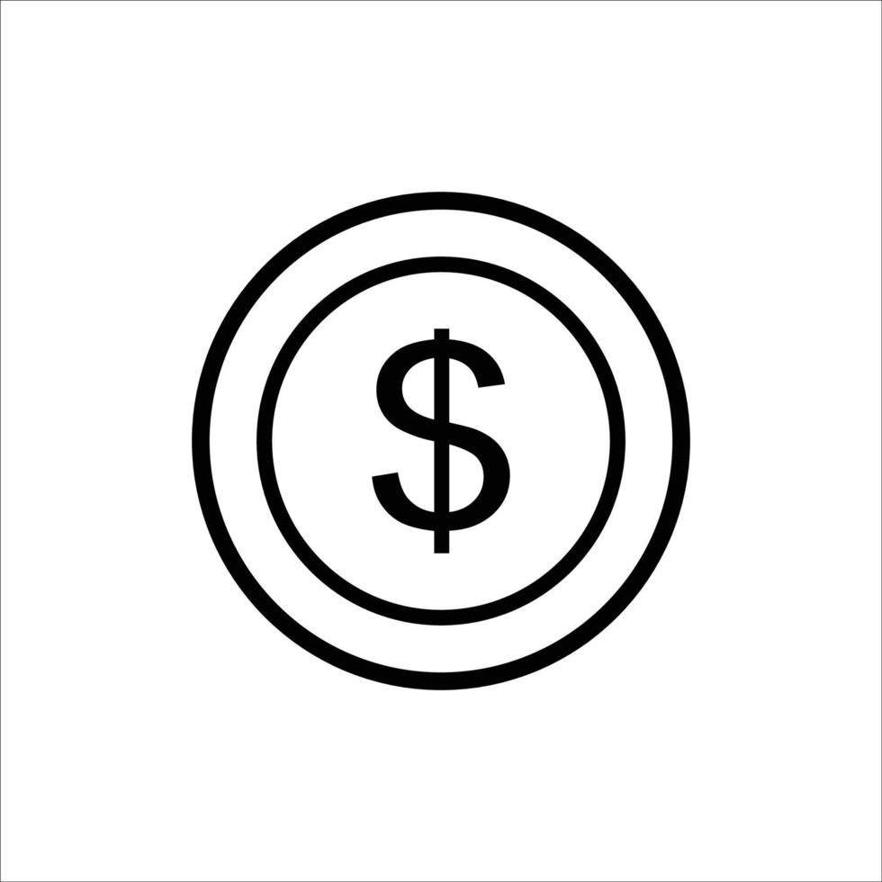 dinero - plantilla de diseño de vector de icono de moneda simple y limpio