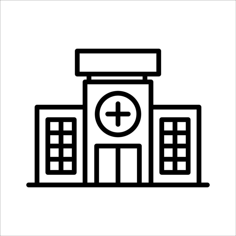 plantilla de diseño de vector de icono de edificio de hospital